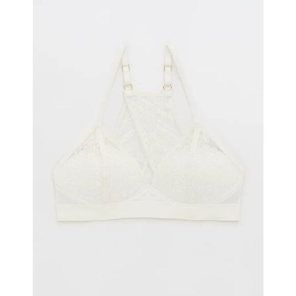 NWT Aerie Real Power Wireless Push Up Paisley Lace Bra Size 36C in Soft Muslin - Picture 3 of 11